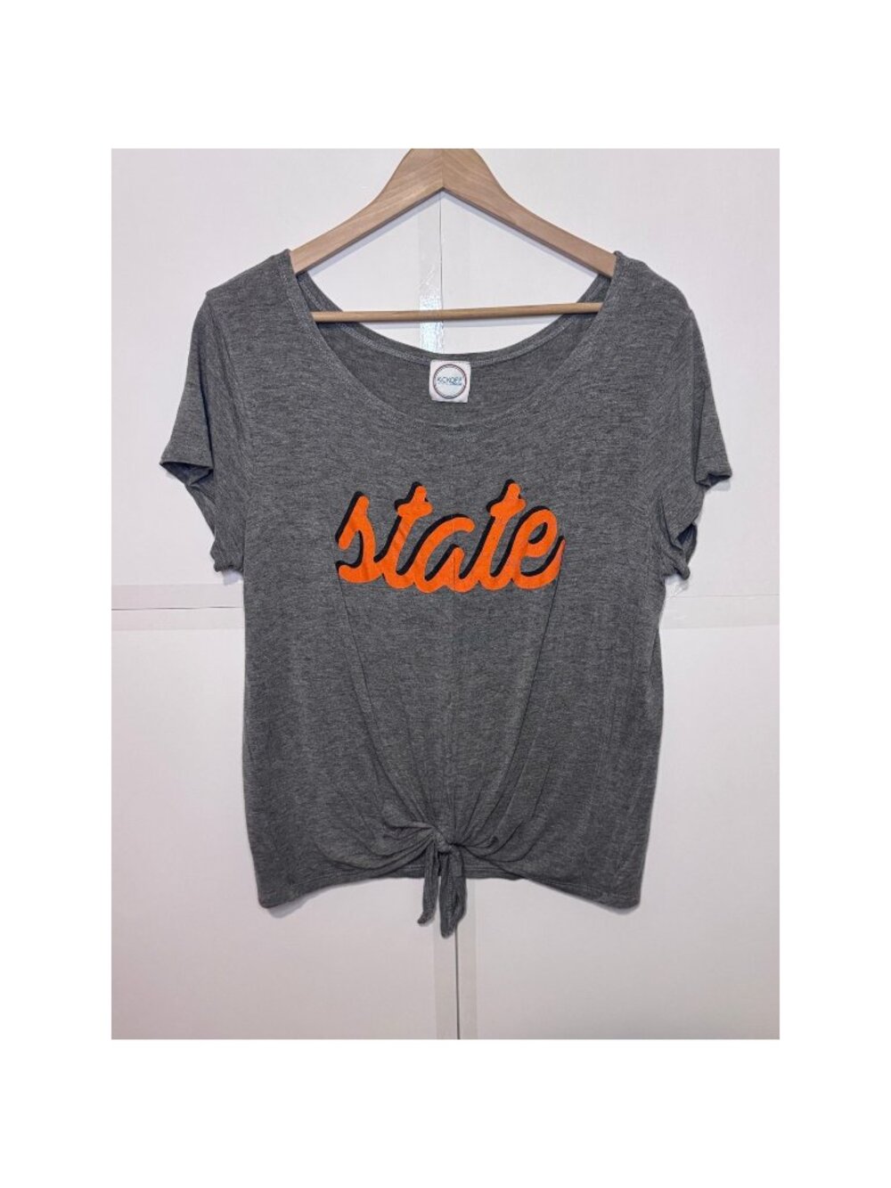 Kickoff Couture "State" Size L Tee w/Front Tie